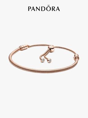 Pandora Rose Gold Adjustable Slider Snake Chain Bracelet